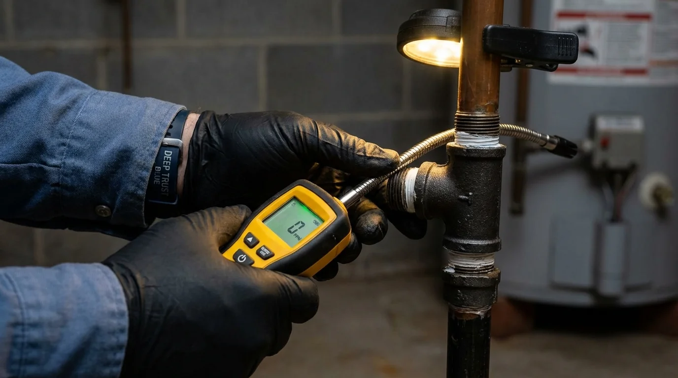 Gas leak detection with electronic sniffer by Johns Plumbing LLC in Jourdanton