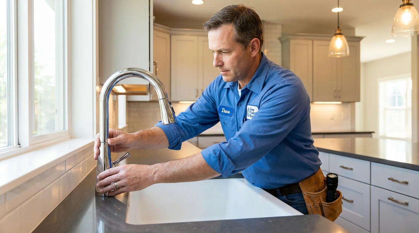 Kitchen faucet installation by Johns Plumbing LLC in Jourdanton